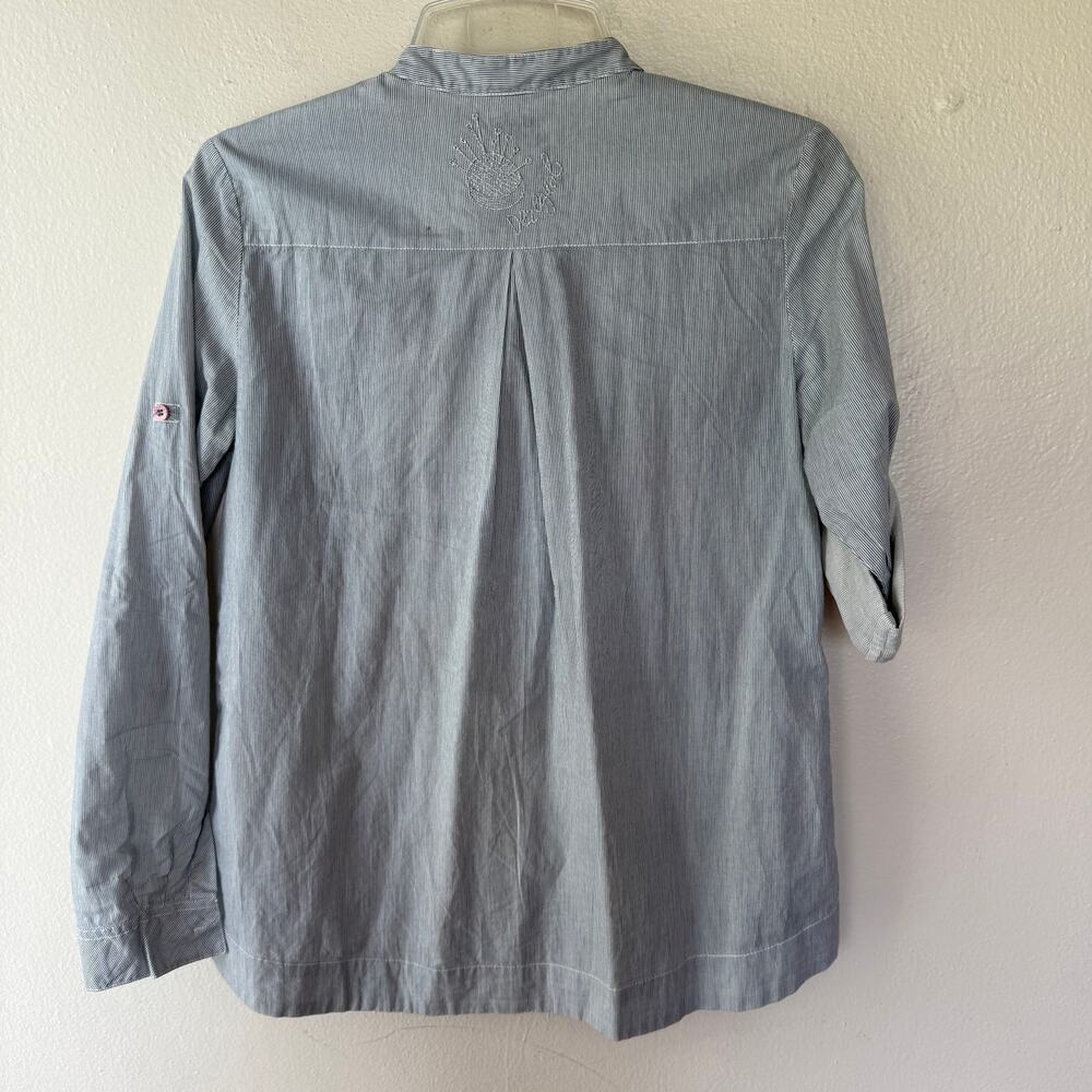 Desigual "We & You" button-down blouse  artsy long-sleeve top Size M - Picture 12 of 14